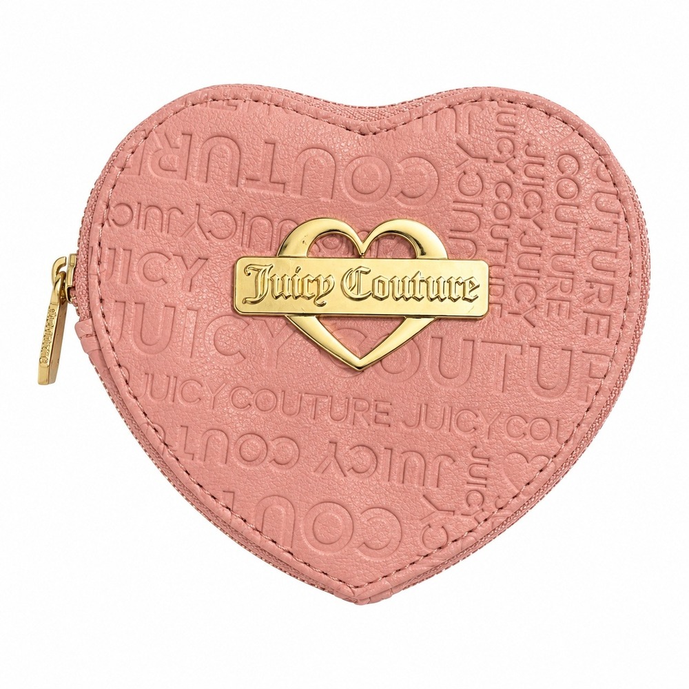 Juicy Couture Wristlet Wallet Debossed Pink Heart Cute Princess Girly 2000s Y2K